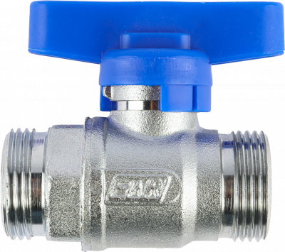 Кран шаровой FAR 3/4", НР, син. бабочка, хром